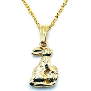 Easter Bunny Necklace Gold